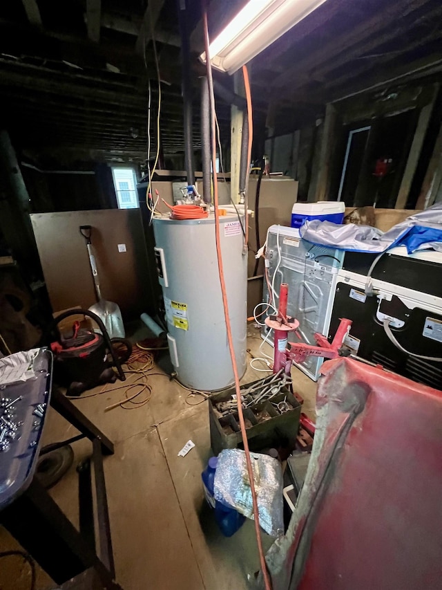 utility room featuring electric water heater