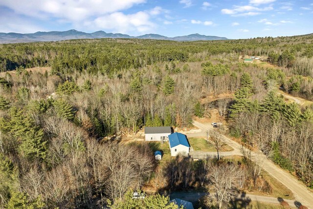 drone / aerial view featuring a mountain view