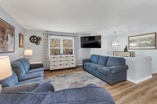 living room featuring hardwood / wood-style floors