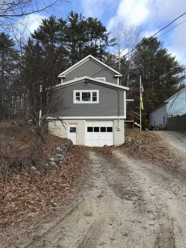 view of home's exterior featuring a garage