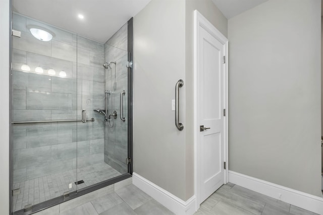 bathroom featuring an enclosed shower