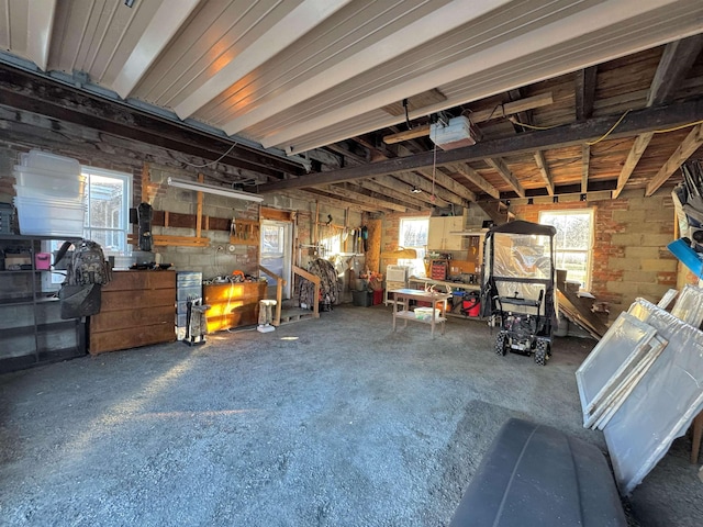 interior space featuring concrete floors