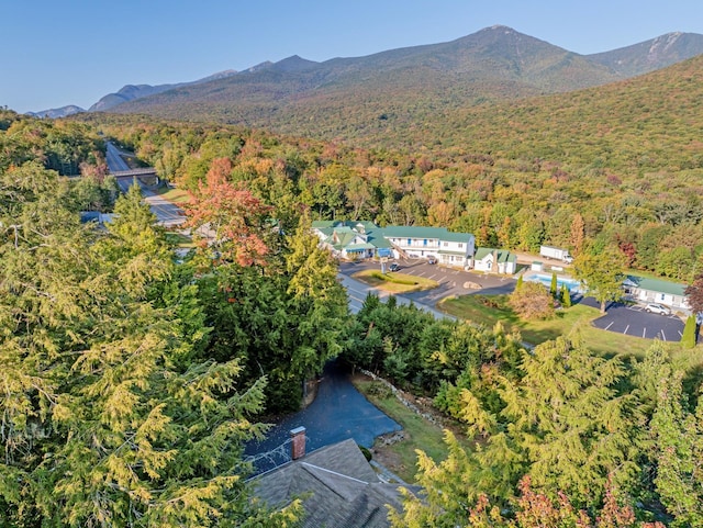 drone / aerial view with a mountain view