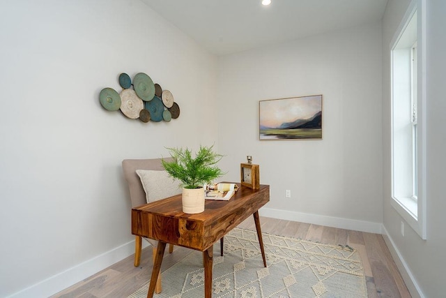 office area featuring hardwood / wood-style flooring