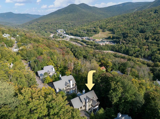 aerial view featuring a mountain view