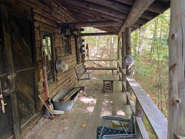 view of patio / terrace featuring electric panel