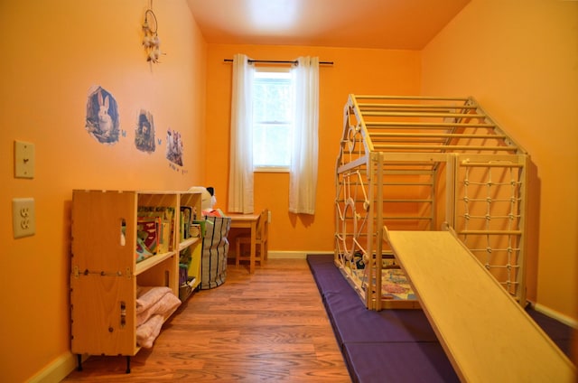 bedroom featuring hardwood / wood-style floors