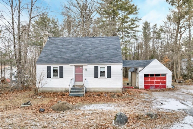 view of new england style home