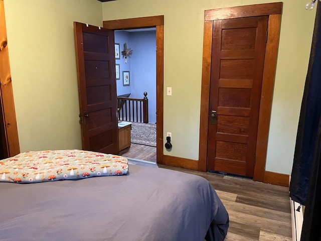 bedroom featuring light wood-type flooring