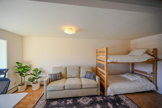 bedroom with a baseboard radiator