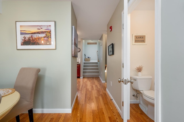 hallway featuring light hardwood / wood-style flooring