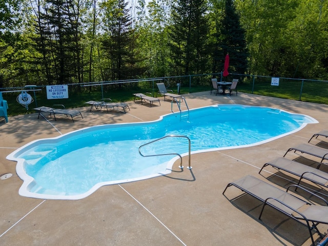 view of pool featuring a patio area