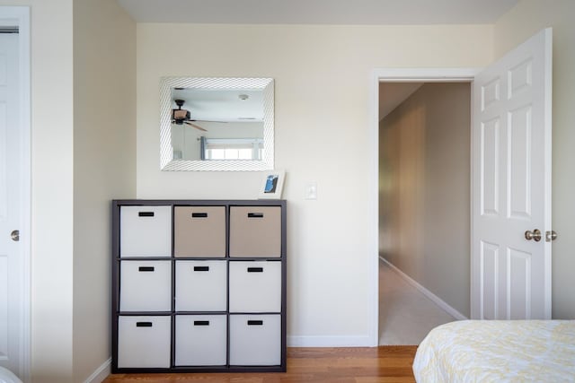 bedroom with light wood-type flooring