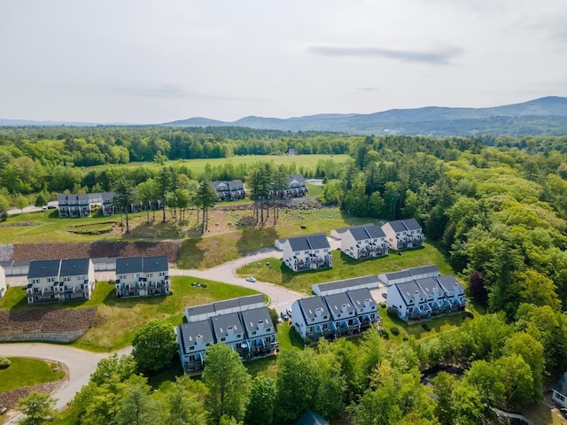 drone / aerial view with a mountain view