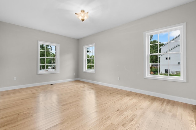 empty room featuring light wood-type flooring