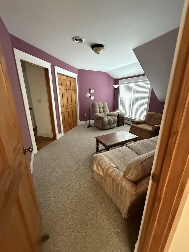 living room with carpet floors