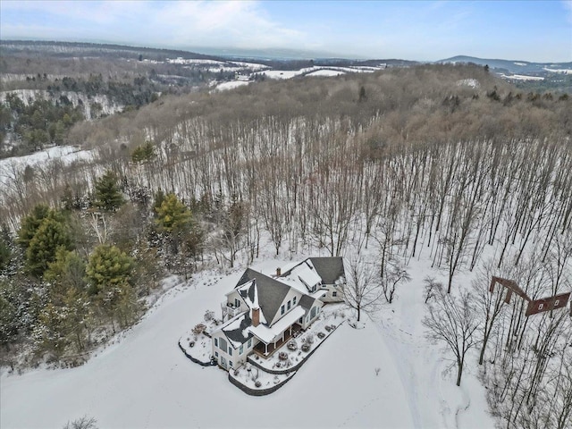 view of snowy aerial view