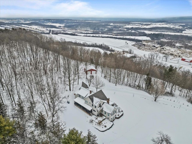 view of snowy aerial view