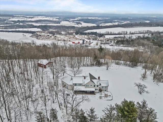 view of snowy aerial view