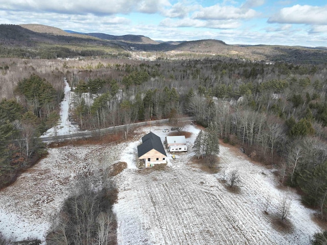 drone / aerial view with a mountain view