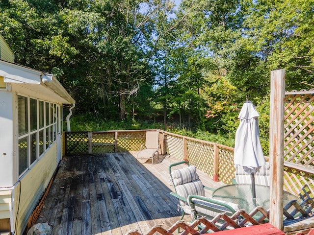 view of wooden deck