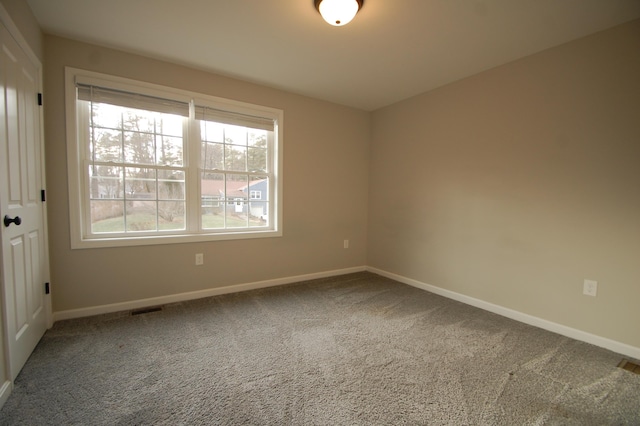 unfurnished room with carpet floors