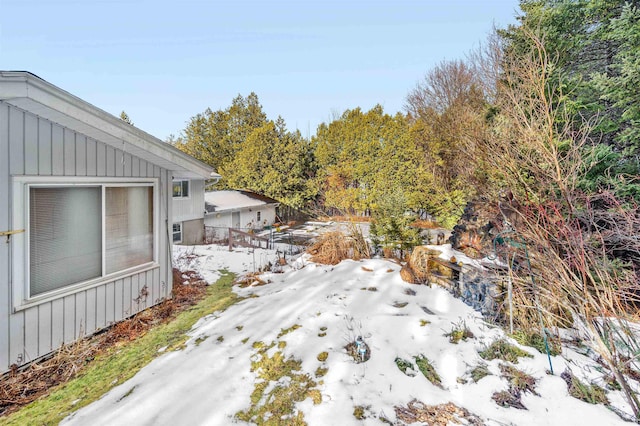 view of snowy yard