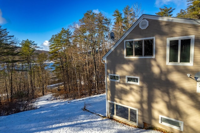 view of snowy exterior