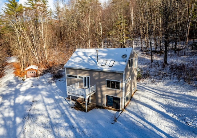 view of front of house featuring a deck