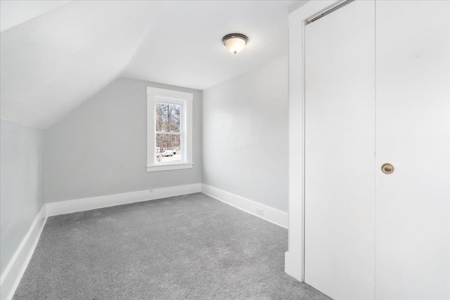 additional living space with carpet and lofted ceiling