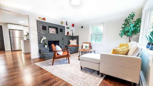 living room featuring hardwood / wood-style floors