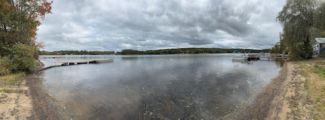 property view of water with a floating dock