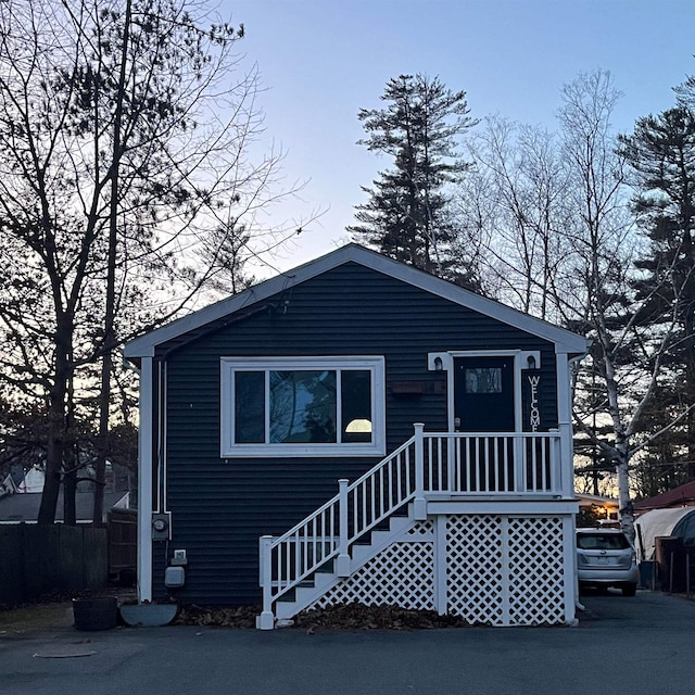 view of front of home with fence