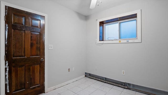 empty room featuring ceiling fan