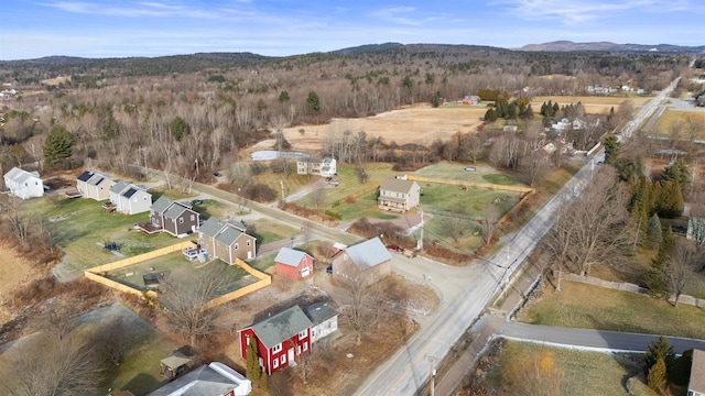 drone / aerial view with a mountain view