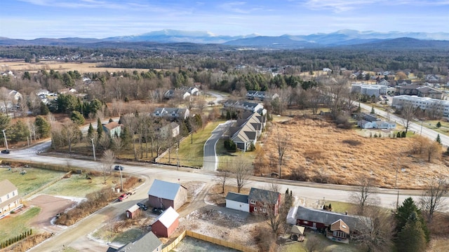 bird's eye view with a mountain view