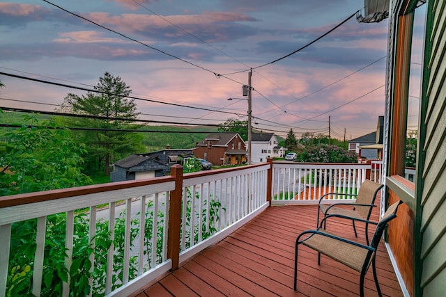 view of deck at dusk