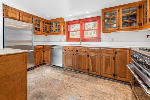 kitchen with high end appliances and sink