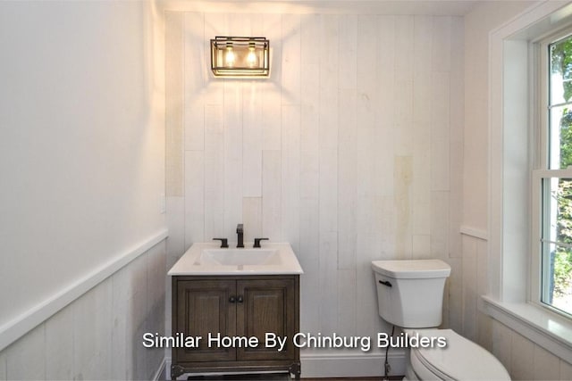 bathroom with toilet and vanity