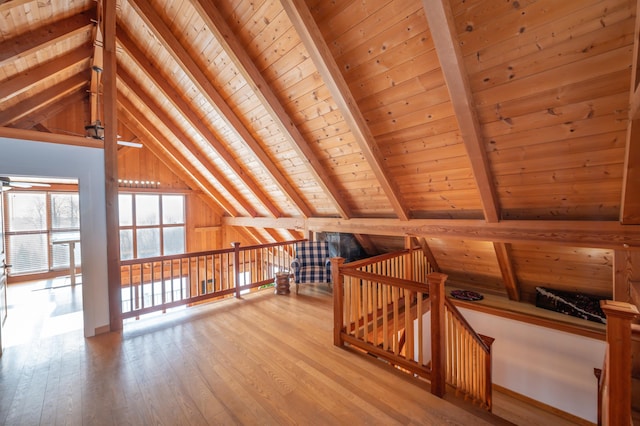 43 Upton Rd, Dover, VT 05356 - additional living space featuring wooden ceiling and hardwood / wood-style flooring