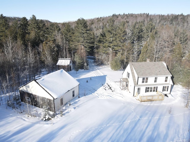 view of snowy aerial view