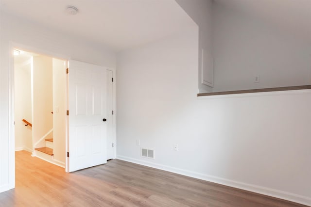 empty room featuring light wood-type flooring