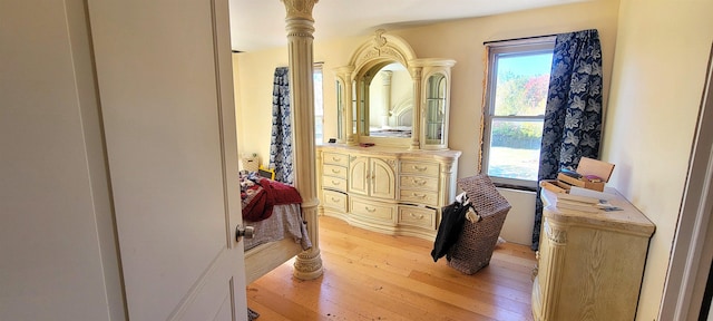 interior space with light hardwood / wood-style floors