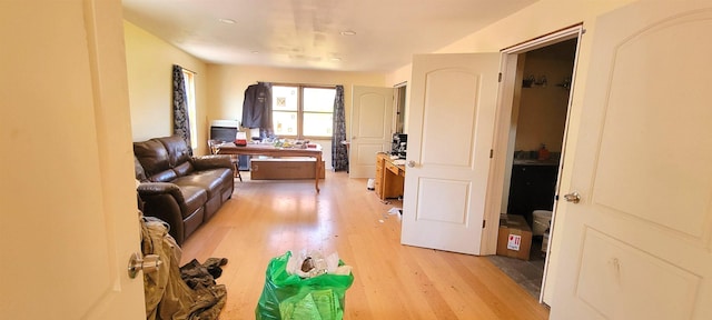 living room featuring light hardwood / wood-style flooring