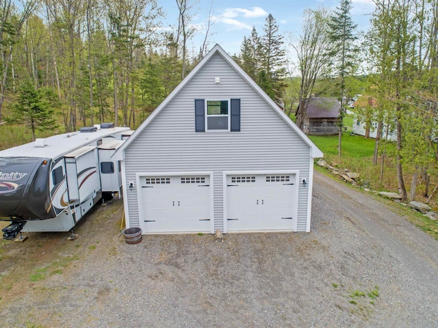 view of garage