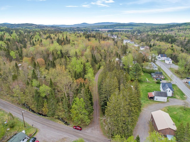 aerial view with a mountain view