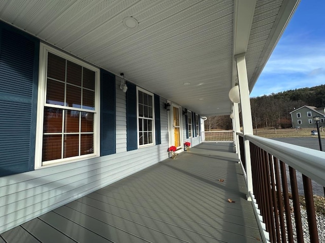 deck with a porch