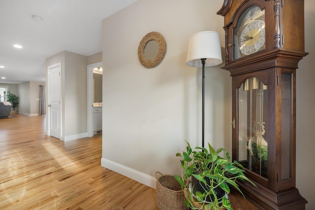 hallway featuring light hardwood / wood-style flooring