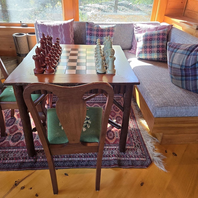 dining space featuring hardwood / wood-style flooring