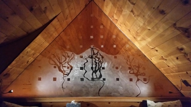 details with wood ceiling